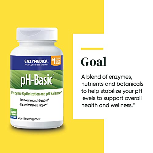 Enzymedica, Ph-Basic, Enzymes To Support Healthy Digestion And Ph Balance, 120 Capsules (Ffp) #TOP3