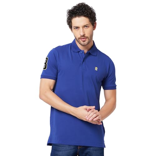 Image of Giordano Men's Slim Fit Solid Polo Collar Short Sleeves Regular Length Button Closure Cotton Polo T-Shirt