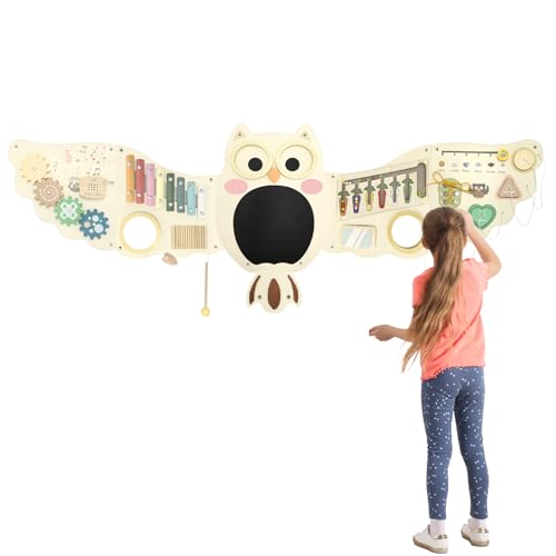 Owl Activity Wall Busy Board Panels, Montessori Sensory Toys, Tod...