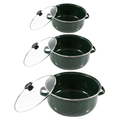 Casseroles Miniatures en Émail Vert Vintage avec Cuisson Uniforme et Rapide Set - 2