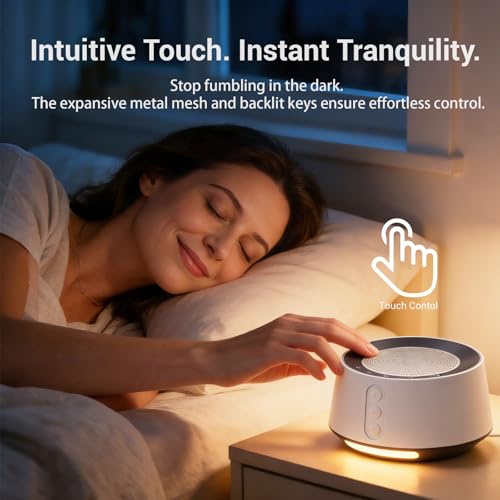 Image of White Noise Machine with Night Light - 20 Soothing Sounds, 10 Color Lights, 5 Timer Settings & Memory Function, Portable Sleep Sound Machine for Baby Nursery, Kids & Adults, Zebra Wood