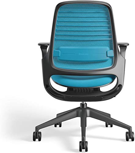 Image of Steelcase Series 1 Work Office Chair - Blue Jay, Hard Floor Casters