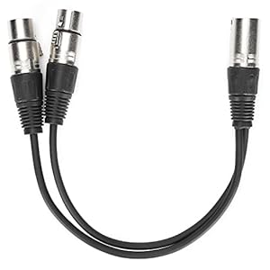 XLR Male Naar Dubbele XLR Female Kabel, Duurzaam JD6068 XLR Male Naar Dual XLR Female Kabel Y-type Splitter Audio Microfoonkabel Snoer, 0,3 M