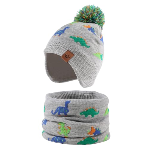 Bonnet d'hiver pour bébé Xiaohawang en tricot avec doublure polaire chaude