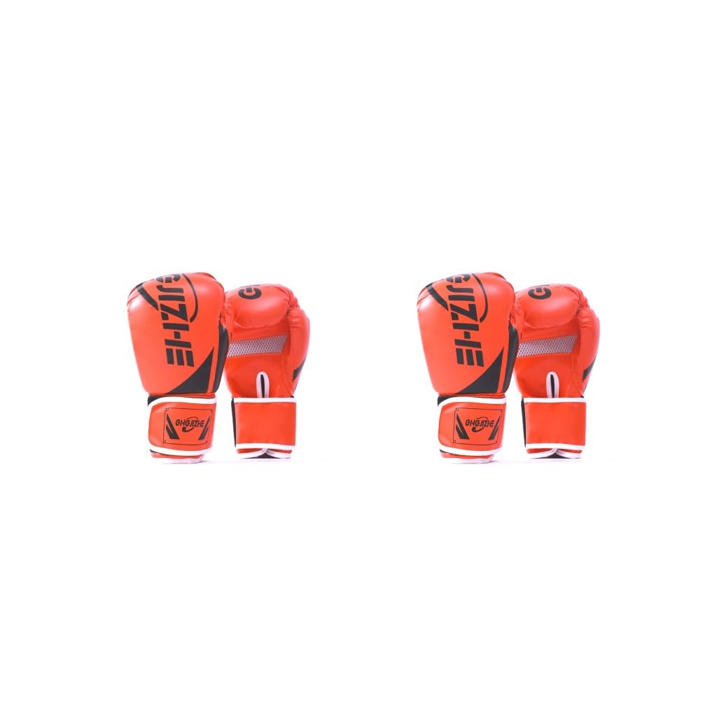 1 paio di guantoni da boxe imbottiti per allenamento e allenamento, regolabili, traspiranti, guanti da boxe protettivi per sport, colore nero, 283,5 g