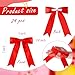 Riceshoot 24 Pcs Satin Ribbon Bows 5x7'' Self Adhesive Satin Bows for Gift Wrapping Premade Ribbon with Double Sided Tape for Crafts Wedding Christmas Birthday Gift Wrap(Red,1.57 Inch Wide)