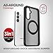 ENCASED Belt Case for Samsung Galaxy S24 FE with Holster Clip and Magnetic Kickstand (Compatible with MagSafe) 360 Rotating Media Stand (Frost/Black), 2024 Release