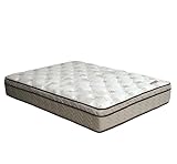 First of a Kind Lilium Euro Pillow Top Cal King Mattress - Plush Memory Foam Queen Size Mattress with 360 Degree Foam Edge Support - CertiPUR-US Certified, White, Brown