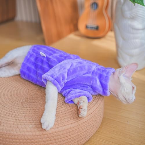 Pull à col roulé pour chat Sphynx vêtement hiver chaud polaire chat taille M - 5