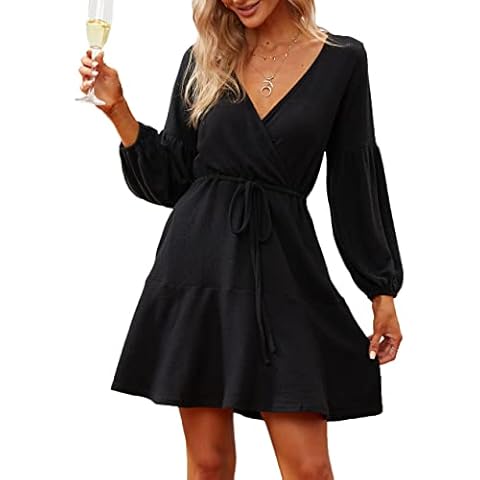 Albe Rita Cocktail Dresses for Women Wedding Guest Sweater Dress for Women Plus Size Long Sleeve Black Dress with Leggings Evening Party,XL Cover