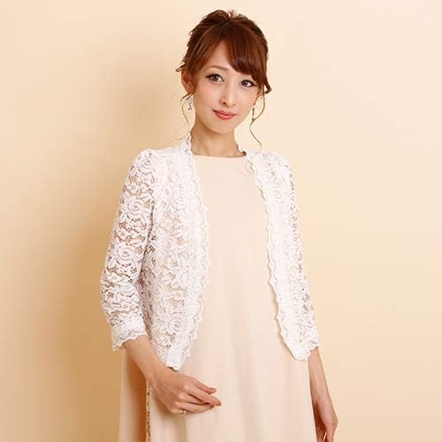 Amazon.co.jp: ボレロ 長袖 結婚式 レース 黒 白 コードレース 