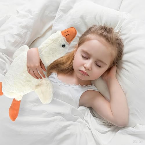 SKIPTHYBER Gans Kuscheltier, Ente Stofftier Plüsch Gans Kissen Puppe, Kinder Weiches Gans Plüschtier Ideal Als Schlafbegleiter Und Dekoration (50cm)