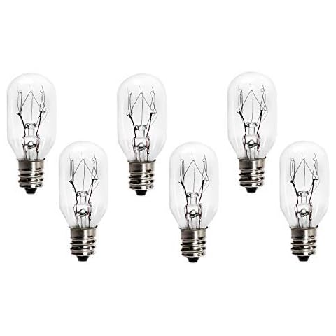 haraqi 6 Pack 15 Watt E12 Socket Salt Lamp Bulbs,Replacement Incandescent Bulbs for Himalayan Salt Rock Lamps and Plug in Night Lights Cover