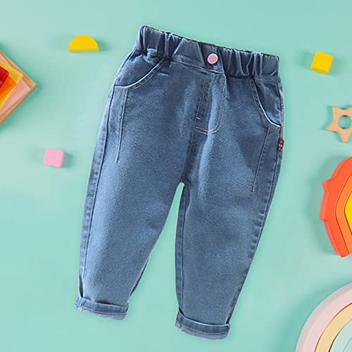 Calças quentes meninas e outono estilo coreano roupas infantis primavera moda jeans primavera calças