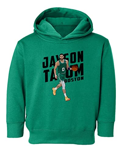 RIVEBELLA Tatum Boston Basketball Star Sports Fans Toddler Hoodie Sweatshirt (Green, 4T)