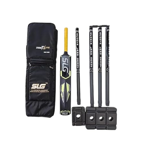 SLG Heavy Plastic Cricket Kit – Size 7 | Durable Black Set with Bat, Stumps, Balls & Carry Bag | Ideal for Beginners & Training-image-39