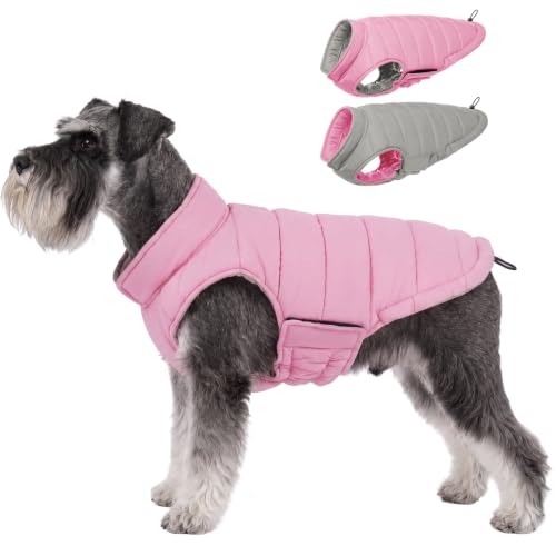 Image of Lelepet Reversible Dog Coat Windproof Dog Puffer Jacket Lightweight Vest