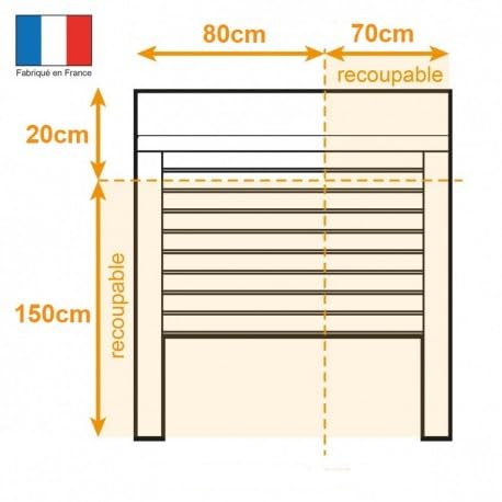 Volet Roulant Solaire H170 cm x L150 cm en Alu Blanc