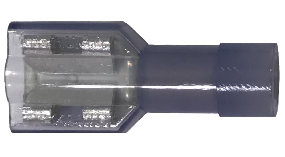 Sherco-Auto 100 Pack - Blue Nylon Fully Insulated 16-14 AWG Gauge .187 3/16" Tab Electrical Wire Connector - Female Quick Disconnect Terminal Wire