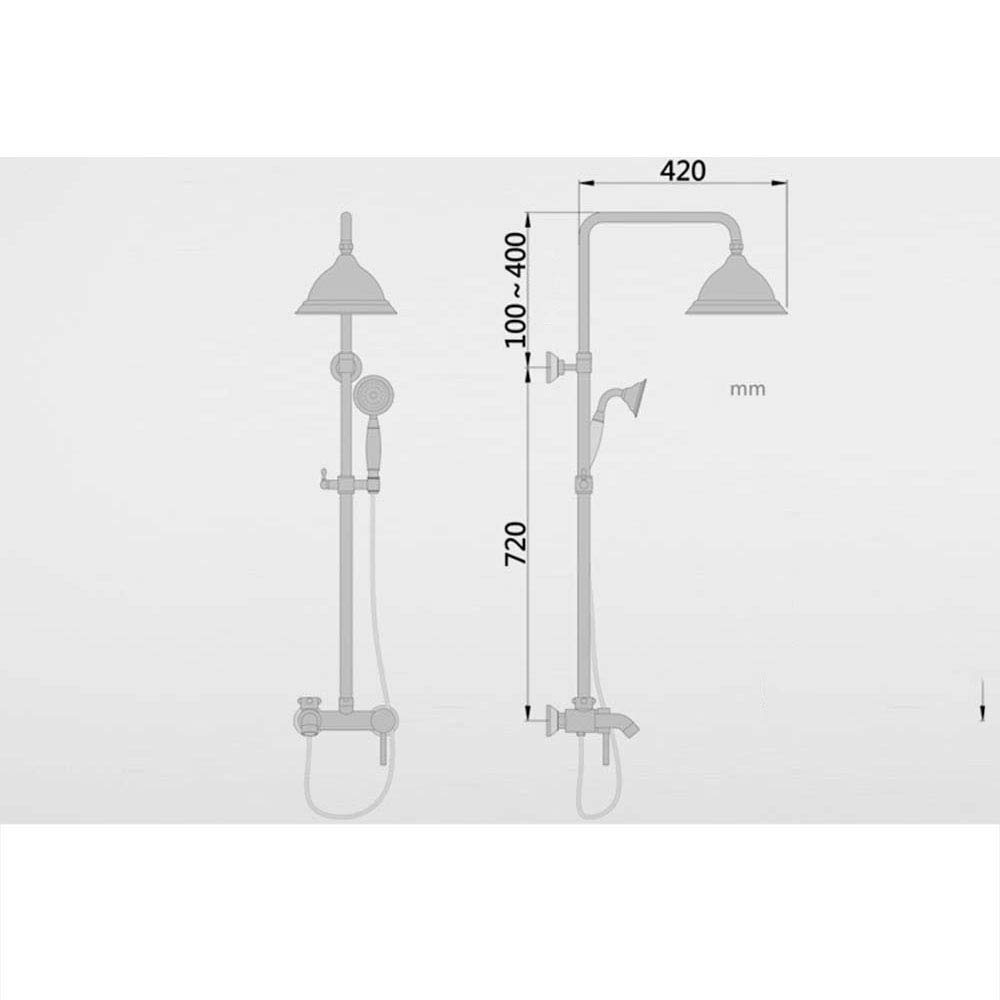 System natryskowy Rubbed Bronze 8" okrągła deszczownica mosiężna z ręczną słuchawką prysznicową i baterią prysznicową, Bthroomshower.