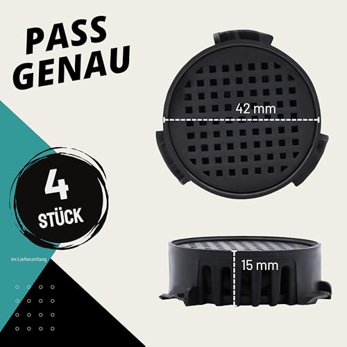 FilterBase® Aktivkohlefilter 4 Stück passend für Liebherr 9096342, 9881116, 7440006, 9882304 und Miele 10806820 Kühlschrank Filter