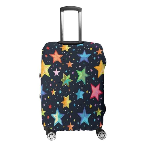 Simple Colorful Stars Luggage Cover, Washable Elastic Suitcase Cover Protector Fit 18-32 Inch Luggage4