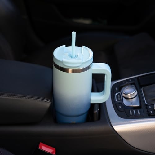 Image of BJPKPK Insulated Tumblers With Handle And Straw 40 oz Stainless Steel Tumbler Cups With Lid,Day And Night