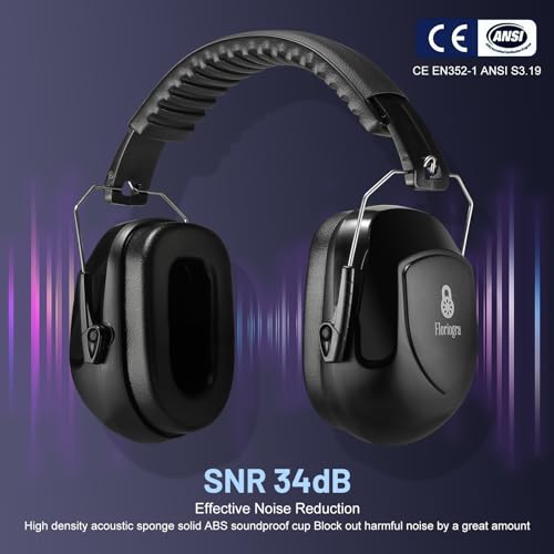 2 Pack 34dB Noise Canceling Headphones For Shooting, Hearing Protection Earmuffs, Ear Protection Headphones, Thickened Headband Ear Muffs For Noise Reduction For Shooting, Construction,Mowing - Image 3