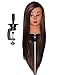 HairZtar 30" - 32" Synthetic Fiber Mannequin Head Hairdresser Training Head Manikin Cosmetology Doll Head (MIKE+C) (MEDIUM BROWN (MIKE+C))