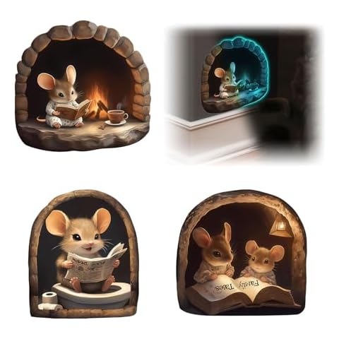 Ruispeed 3D Mouse Hole Wall Decals Set Cover