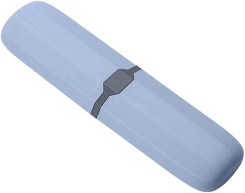 DOITOOL 1 soporte para cepillo de dientes, caja de almacenamiento, portátil para viajes (gris azul)