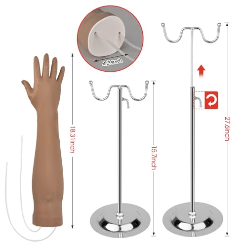 Image of SimCoach Phlebotomy Practice Kit for Injection Training, IV Practice Kit with Phlebotomy Arm, Venipuncture and Blood Draw Practice Kit for Medical Students, Black