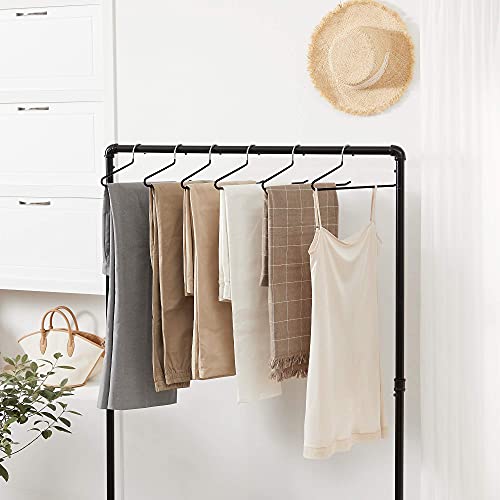 SONGMICS Hosenbügel, 20er Set, Kleiderbügel Hosen, offenes Ende, multifunktional, rutschfest, platzsparend, Länge 38 cm, schwarz CRI004-20 – Ansicht 2