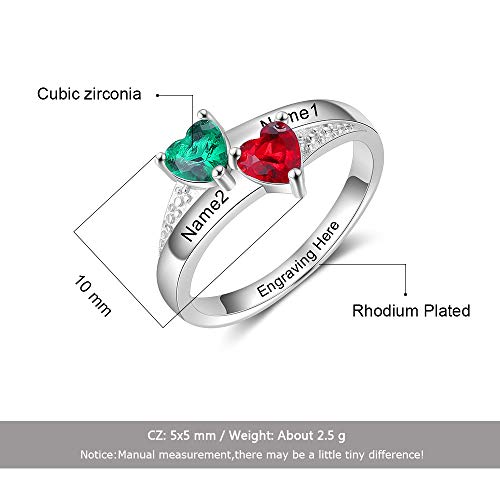 Personalized Infinity Mothers Ring Birthstone Rings for Women with 2 Names Engagement Promise Rings for Her Couple Gifts for Women Mom3