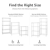 Amazon Basics 3-Shelf Narrow Storage Unit With Height Adjustable Shelves and Levelling Feet, 340 kg Max Weight, Chrome, 34 cm D x 58.9 cm W x 76.2 cm H - Image 6