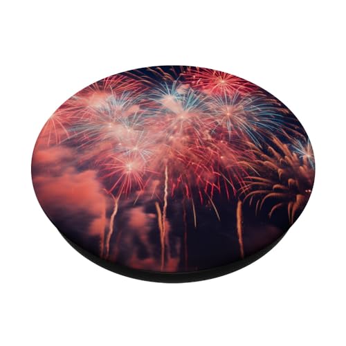 Fireworks Display Firecrackers Pyrotechnic PopSockets Swappable PopGrip, Black - Image 2
