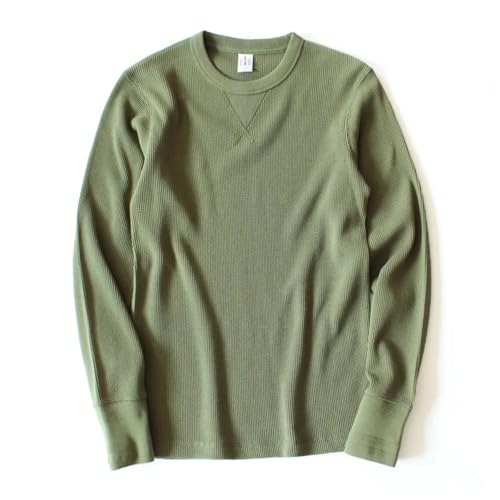 Men's Cotton Crewneck Sweater Retro Long-Sleeved Slim Fit Knitted Thermal Pullover Jumper2