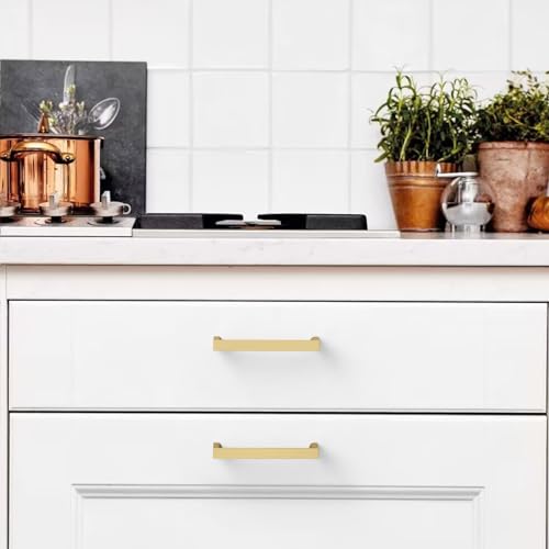 Image of 10 Pack 3 Inch(76mm) Kitchen Cabinet Handles Gold Cabinet Pulls Kitchen Cabinet Hardware Drawer Pulls for Cupboard Wardrobe