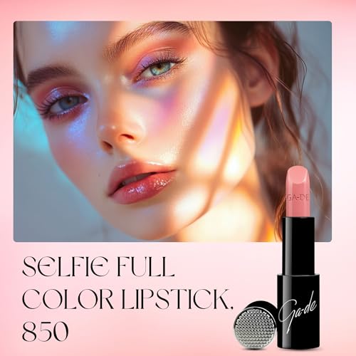 Image of GA-DE Selfie Full Color Lipstick, 850 - Long Lasting High Pigment Lipstick with Argan Oil - Creamy Radiant Shine and Hydrating Benefits - 0.14 oz