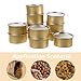 BESTOYARD Self-seal Tin Can with Lid: 12pcs Aluminum Cans Metal Storage Tins Press-in Food Container Refillable Airtight Tin Empty Fish Meat Pet Food Can Snack Box for Preservation, Bronze