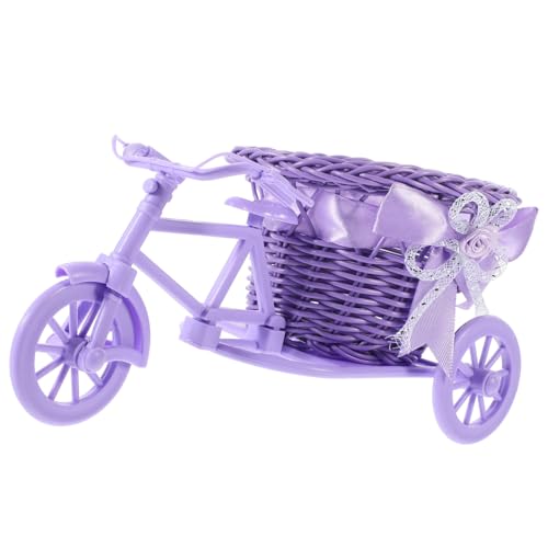 OFFSCH Panier à Fleurs en Rotin de Vélo Cadre en Fer Forgé, Panier Décoratif pour Balcon et Jardin, Support Pratique pour Fruits et Cosmétiques, Style...