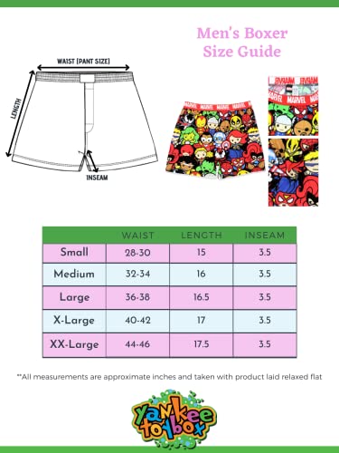 Marvel Kawaii Avengers Superheroes Men's Boxer Lounge Shorts (Red, X-Large) #TOP1