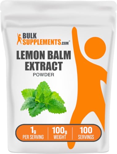 BulkSupplements.com Lemon Balm Extract Powder - Melissa Officinalis, Lemon Balm Powder - Vegan & Gluten Free, 1g per Serving, 100g (3.5 oz) (Pack of 1)