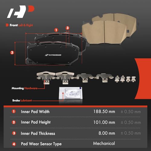 A-Premium Front Ceramic Brake Pads Compatible with Audi & Porsche by A-Premium - Used condition - Image 5
