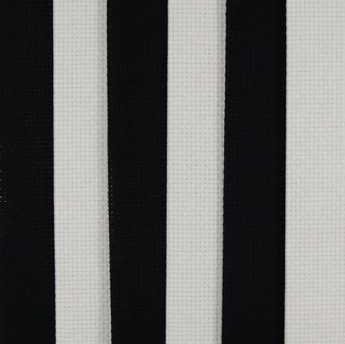 Image of KCS 6 pc of 12 inch x 18 inch(30cmx45cm) 14CT Counted Cotton Aida Cloth Cross Stitch Fabric (Antique White+Black)