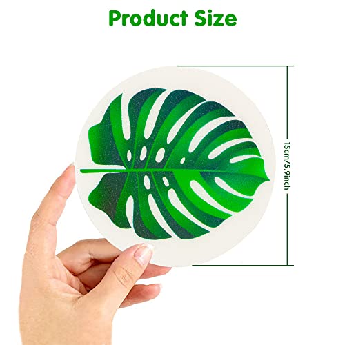 10 Pcs 5.91" X 5.91" Large Bright Non-Slip Adhesive Waterproof Leaves Stickers For Bathtub Tub Shower Room Floor Stairs Ceramic Tile Anti-Skid Appliques With Scraper,Anti-Slip Deacls Pack(Leaf-Green) #TOP1