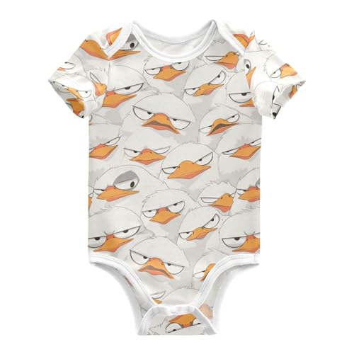 Cartoon Albatross White Boys Clothes Short Sleeves Cotton Girls Clothes Sets 3M