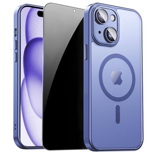 Image of for iPhone 15 Case with Privacy Screen Protector, Light Blue