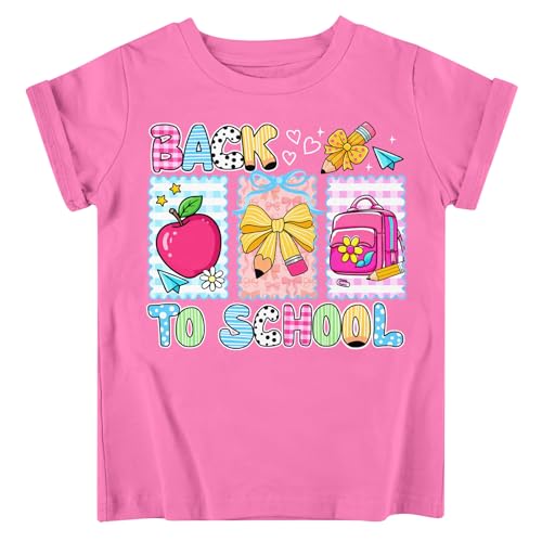 Image of Funnycokid Little Girls T Shirt for Toddler 3-7 Years Kids Tee Graphic Short Sleeve Clothes Tops