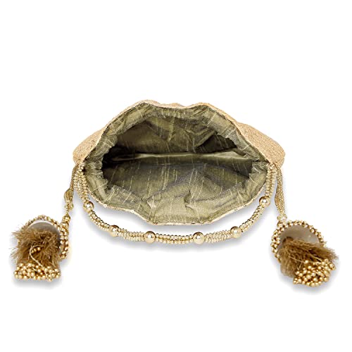 Image of Peora Embroidered Potli Bag for Women Handmade Ethnic Purse Evening Handbags Stylish Bridal Fashion Clutch Bag Gift for Girls (P80C)